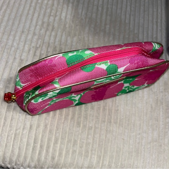 Lilly Pulitzer Estée Lauder pink flower floral cosmetic makeup bag pouch… - Picture 3 of 5